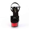 Pleaser - DELIGHT609BR Sandale à bride à la cheville - Noir/Rouge Product image